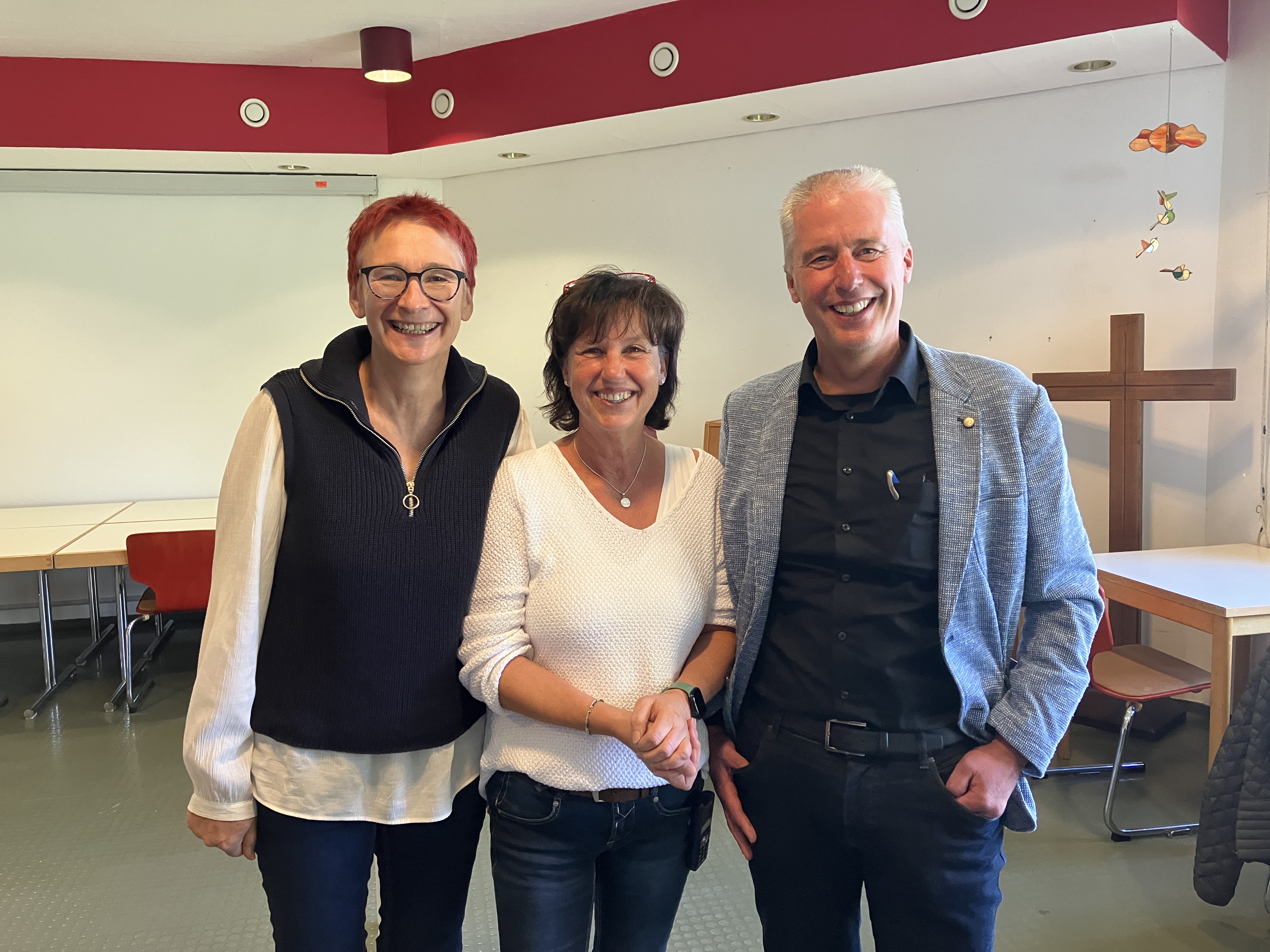 Sabine Rau mit Ulrike Wachter und Volker Braun