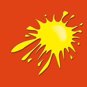 Element aus Flyer Tabula - gelber Klecks